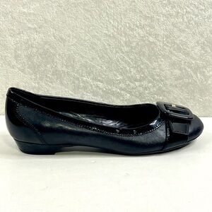 FRANCO SARTO Shoes Womens‎ 8 Black Patent Leather Camaro Flats Ladies Slip-ons